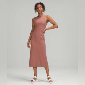 lululemon all aligned midi dress size 4 in spiced chai